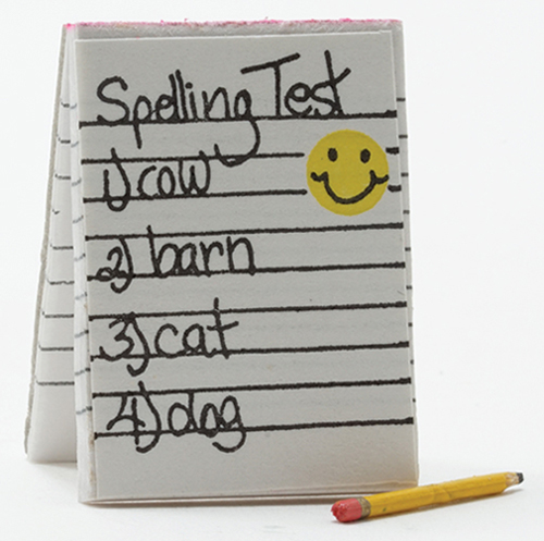 Dollhouse Miniature Spelling Test